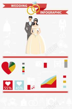 时尚扁平化婚礼元素图标图标