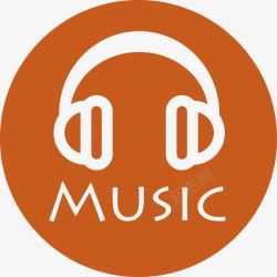 蓝橙色LOGO橙色音乐耳机logo图标高清图片