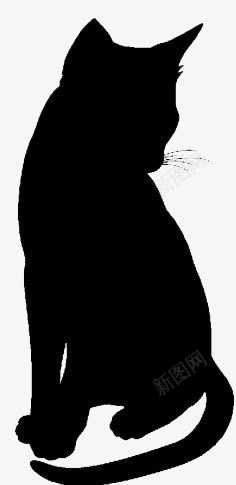 黑色猫的背影png免抠素材_88icon https://88icon.com 坐着的猫 猫 猫咪背影 背影 黑色