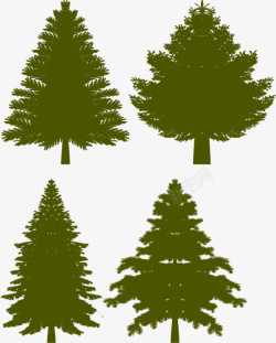 梅松竹墨绿色松树矢量图高清图片