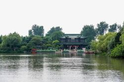 清新风景扬州西湖素材