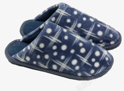 冬季保暖棉拖鞋蓝色拖鞋高清图片