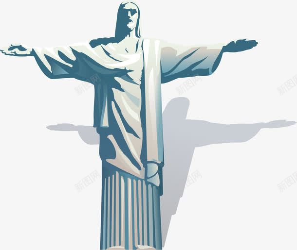 手绘基督像png免抠素材_88icon https://88icon.com 基督像 巴西地标建筑 巴西基督像 手绘 石像 雕塑