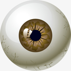 眼球血管卡通立体眼球棕色眼仁元素矢量图高清图片