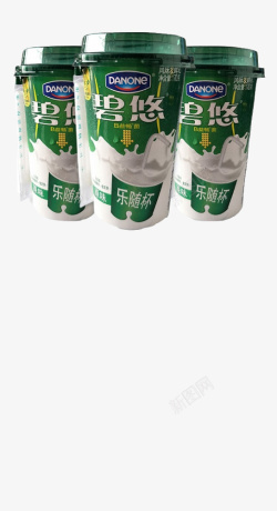 达能碧悠酸奶绿色风味发酵乳B益素材