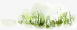 手绘春日绿色植物小草素材