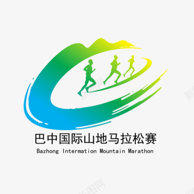 彩色抽象球体马拉松logo图标图标