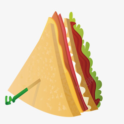培根三明治手绘卡通培根三明治高清图片