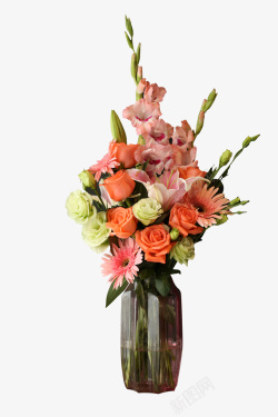 粉色盆栽产品实物花瓶鲜花高清图片