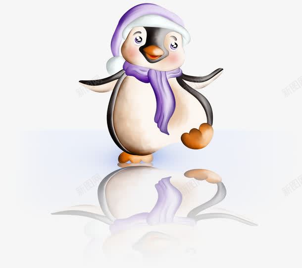 冰面上的可爱企鹅png免抠素材_88icon https://88icon.com 卡通企鹅 可爱企鹅 漂亮企鹅