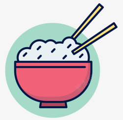 卡通白米饭碗装卡通米饭矢量图高清图片