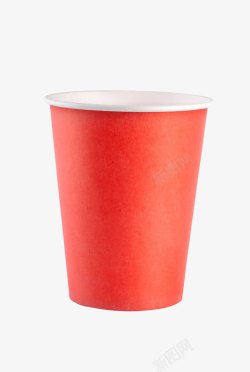 一次性塑料杯子红色纸杯高清图片