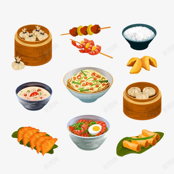 卡通早点食物png免抠素材_88icon https://88icon.com 包子 卡通 面条 食物