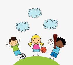 孩子玩乐积极运动健康向上高清图片