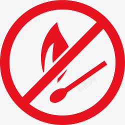 卡通圆形马标识红色圆形禁止烟火卡通图标高清图片