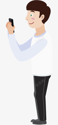 玩手机的男孩素材