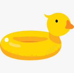 小黄鸭游泳圈卡通图素材