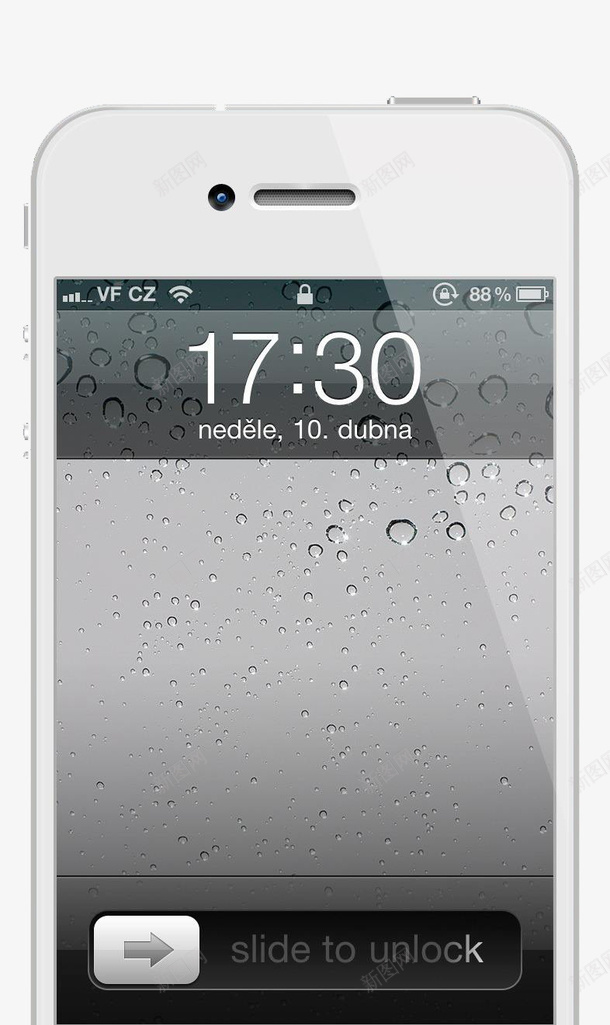iphone经典解锁界面png免抠素材_88icon https://88icon.com iphone 水滴壁纸 简约风格 经典滑动解锁 解锁界面 质感