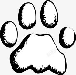 猫脚印黑白猫爪高清图片