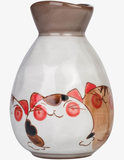 日式萌猫陶瓷酒杯素材