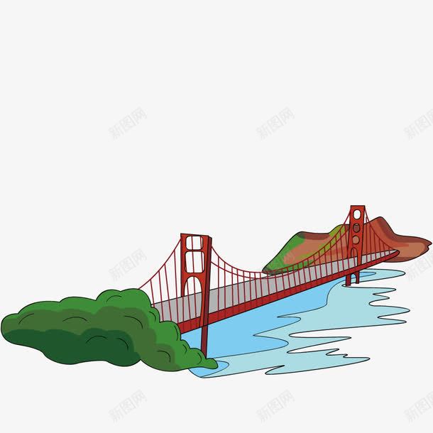 道路桥梁矢量图eps免抠素材_88icon https://88icon.com 公路 形状 模型 河水 长江大桥 矢量图