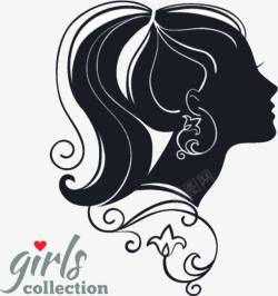 美容院门头黑白概念女性时尚活力美容美发门高清图片