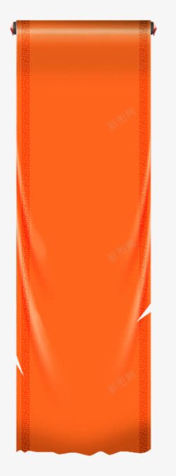 橘色卷帘装饰素材