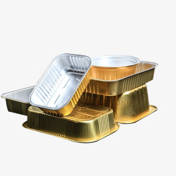 铝箔餐盒金色铝箔锡纸盒高清图片