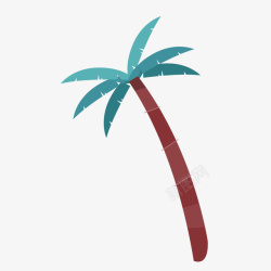 夏天度假阳光海滩椰树矢量图素材
