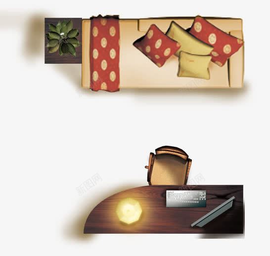 平面户型图卧室单人床电脑桌psd免抠素材_88icon https://88icon.com 单人床 卧室 平面户型图 电脑桌