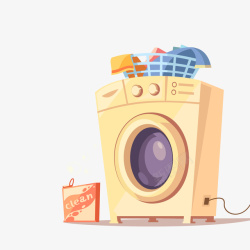 洗衣机场景卡通洗衣机高清图片