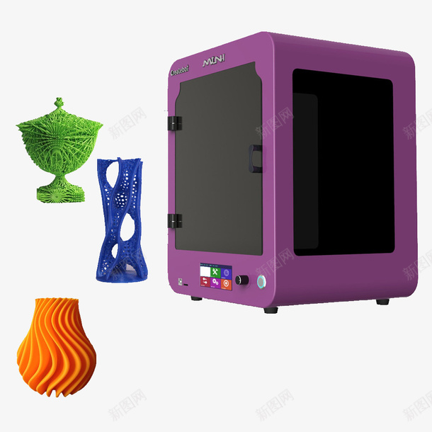 3D打印机模型紫色png免抠素材_88icon https://88icon.com 3D 打印机 模型紫色
