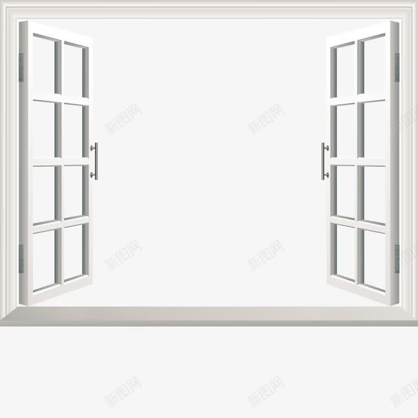 木质木窗户白色美观png免抠素材_88icon https://88icon.com 木窗户 木质 白色 白色窗框 美观