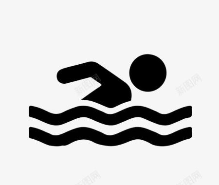 棕色图案游泳运动图标图标