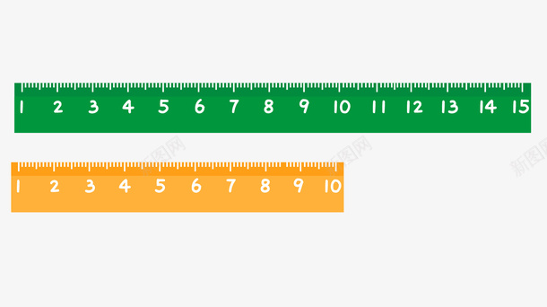 卡通标尺尺子png免抠素材_88icon https://88icon.com 卡通 尺子 标尺 绿色 黄色