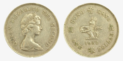 金色女性头像古代硬币正反面实物素材