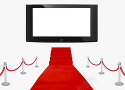 铺在地上大屏幕下面的红色地毯高清图片