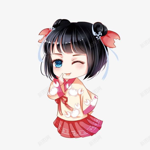 可爱调皮古代女孩png免抠素材_88icon https://88icon.com 古代 女孩子 眨眼 调皮的