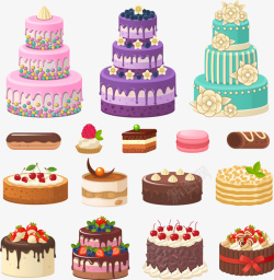 各种美味蛋糕图集矢量图素材