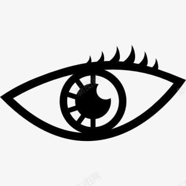 睫毛女性的眼睛图标图标