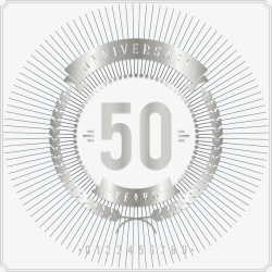 五十周年银色质感结婚周年纪念主题设矢量图高清图片
