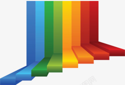 七色彩虹台阶图表素材