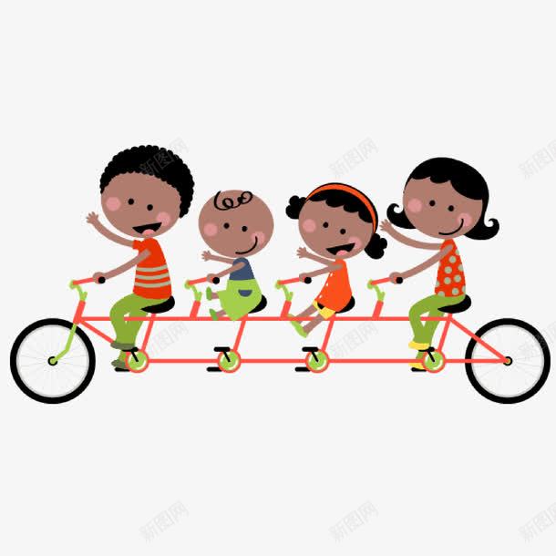 手绘一起骑自行的小孩png免抠素材_88icon https://88icon.com 卡通 可爱 四个 四款卡通 多人 宝贝计划 小孩 脚踏车 自行车