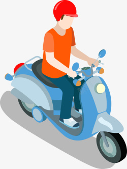 电动摩托车招牌卡通骑电动车的人物高清图片