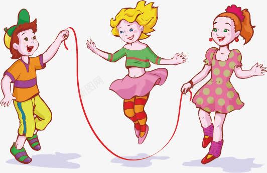 可爱卡通儿童png免抠素材_88icon https://88icon.com 人物 儿童 可爱 天真 女孩 游戏 玩耍 童年 童趣 跳绳 跳绳孩童