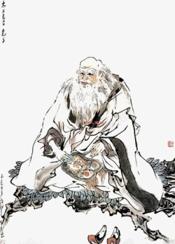 中国风道家老子画像素材