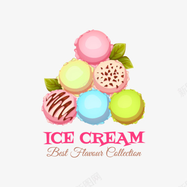 装饰马卡龙冰淇淋矢量图图标图标