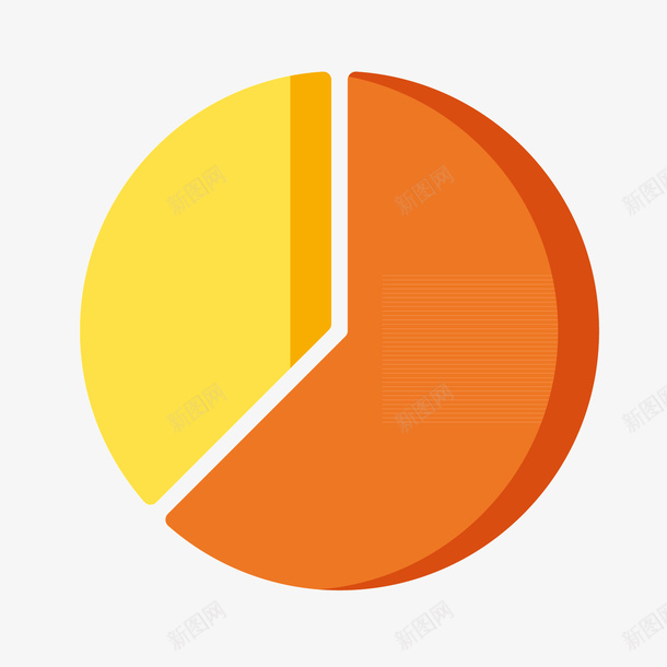 黄色圆形数据矢量图ai免抠素材_88icon https://88icon.com 分析 占比 商务 圆形 扁平化 数据 百分比 黄色 矢量图