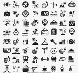 交通工具标志酒店住宿条件标志图标高清图片