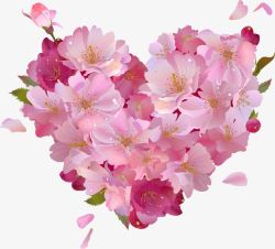 粉色温馨花朵爱心造型素材